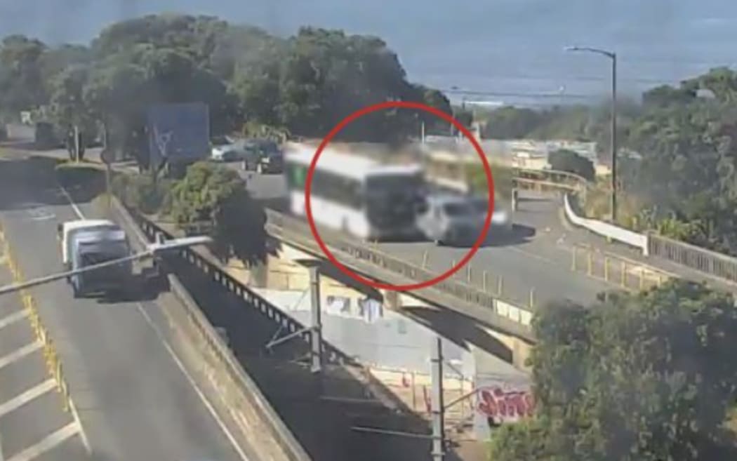 A crash on the Petone on-ramp