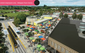 Artists impression of light rail in Māngere.