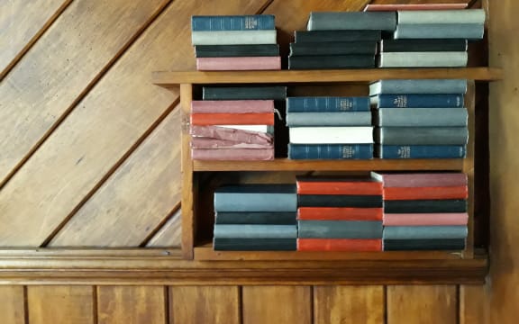 Church books on shelf