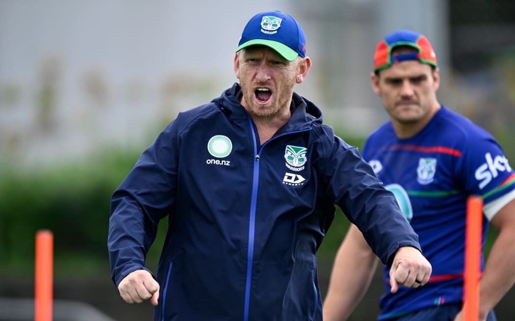 Coach Andrew Webster during NZ Warriors training.