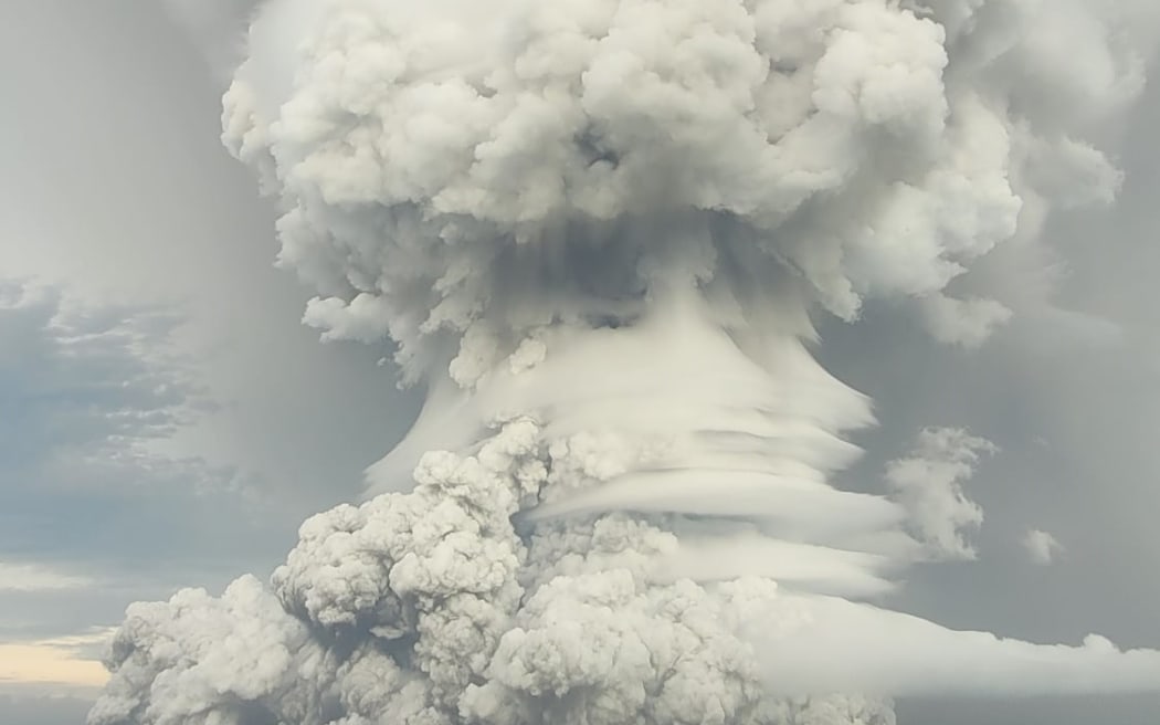 Hunga-Tonga-Hunga-Ha'apai underwater volcano on January 15, 2022