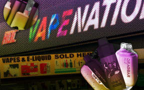Composition image of disposable vapes vape store signage