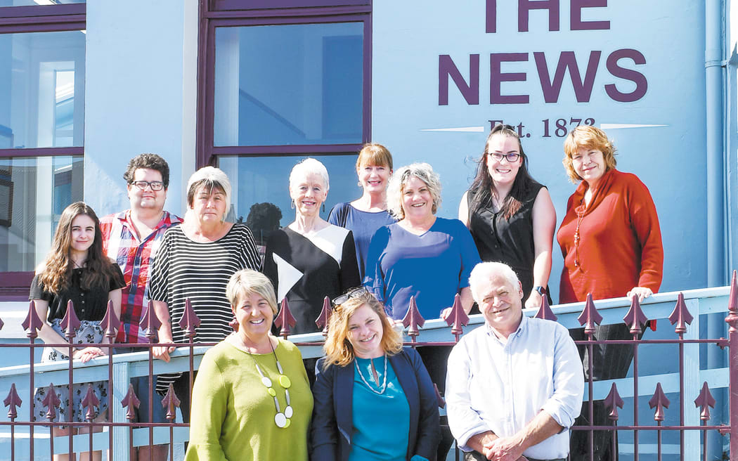 The Westport News team: Front from left:  Debbie Daniels, Ellen Curnow, Ray Curnow. Back from left: Raquel Joseph, Brett Evans, JoAnne Lavery, Lee Scanlon, Robyn Callaghan, Vanessa Neighbours,  Sharna Johnson, Ellen Herbert. Absent: Jan Berry, KerriAnne Fussell, Kevin Vuglar.