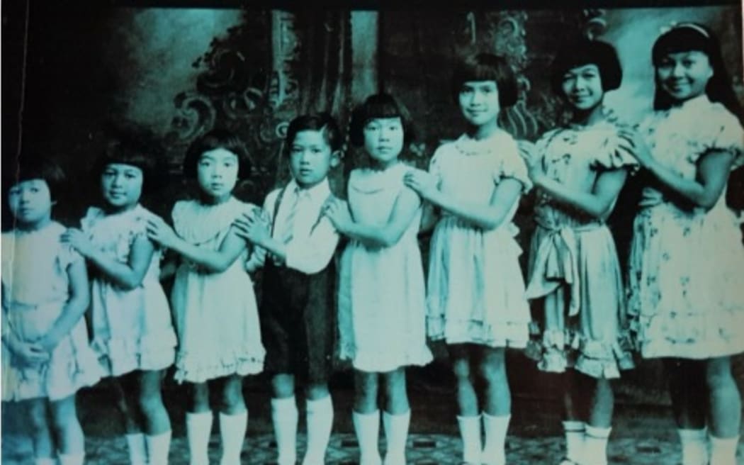 Danny Karatea-Goddard's mother on far right, Nancy Wailan Kwok Goddard, with siblings.