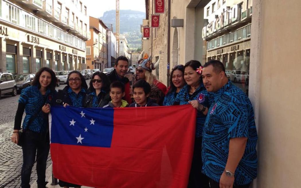 Margie Samoa with family and friends