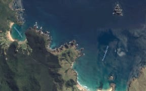 Motukahakaha Bay, left, and Waimahana Bay