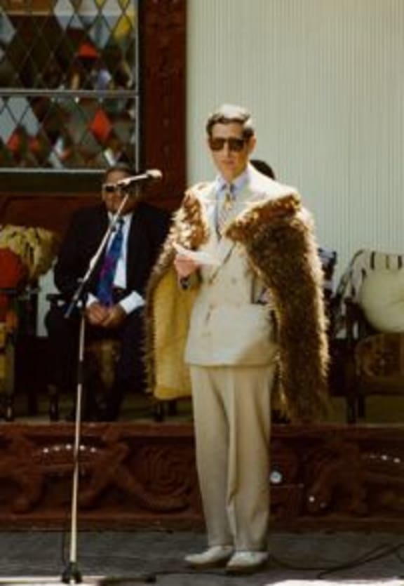 Prince Charles during his 1994 visit to Tūrangawaewae Marae