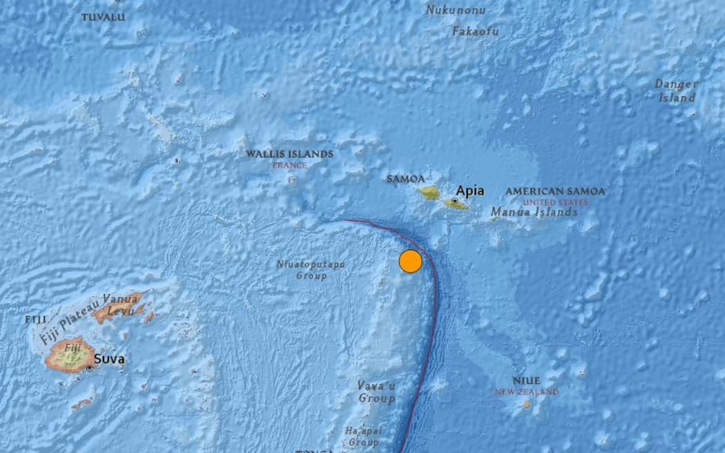 The quake was north of Hihifo, Tonga, and south of Apia, Samoa.