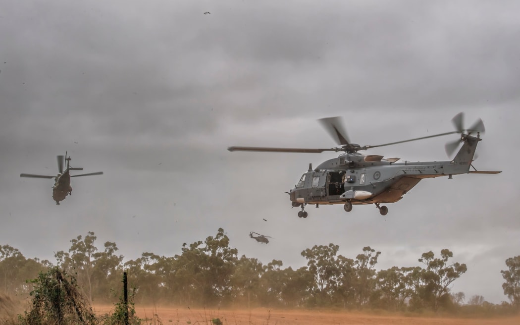 RNZAF NH90s are providing support to the ground forces as part of the Talisman Sabre exercise in Queensland, Australia, on July, 2023.