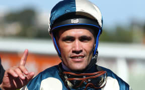 MELBOURNE, AUSTRALIA - FEBRUARY 22: Jockey Michael Walker reacts after riding Tagaloa to win race 7 the Blue Diamond Stakes during Melbourne Racing at Caulfield Racecourse on February 22, 2020 in Melbourne, Australia. (Photo by Kelly Defina/Getty Images)