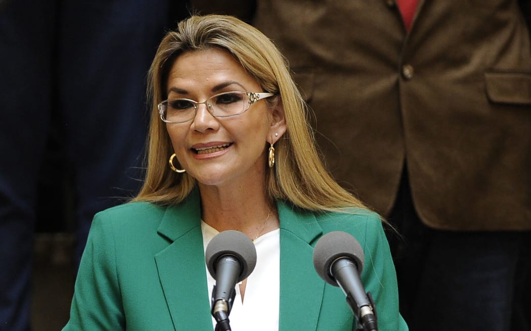 Bolivian interim President Jeanine Anez.
