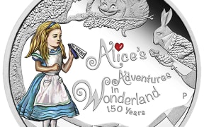To celebrate the 150th Anniversary of Lewis Carroll’s classic children’s book, the Perth Mint has struck a colorized Alice’s Adventures in Wonderland Silver Proof Coin. Bearing a denomination of $1, this .999 fine silver coin is legal tender on the island nation of Tuvalu.