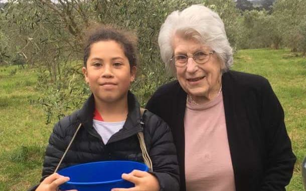 Dame Miriam Dell with her granddaughter, Willa Dell.