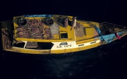 Fishermen on board on the Lewa were located by crew on a Royal New Zealand Air Force P-8A Poseidon.