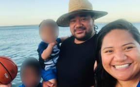 Wesley Talakai with his wife Tasha and two boys.