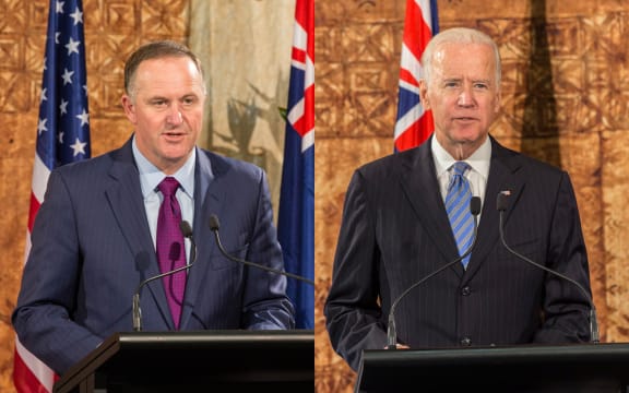 Prime Minister John Key and US Vice President Joe Biden.