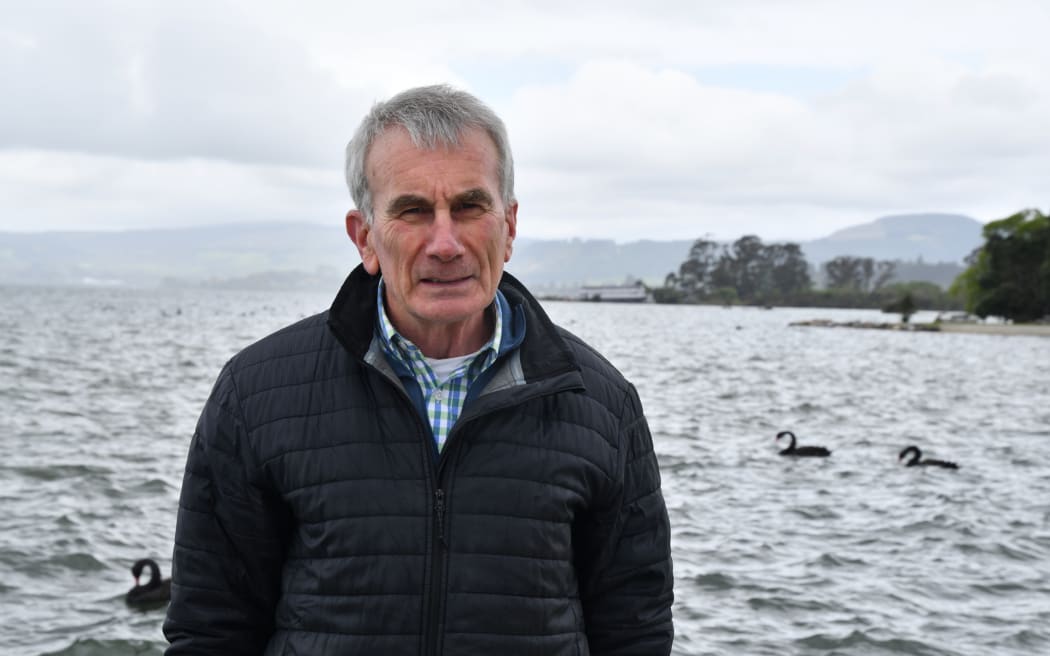 LakesWater Quality Society chairman John Gifford at Lake Rotorua. Photo / Laura Smith
