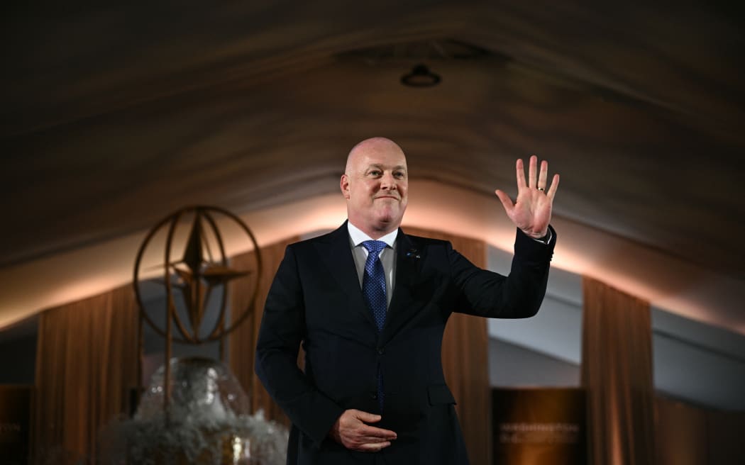 Prime Minister Christopher Luxon arrives for the NATO 75th Anniversary Celebratory Event at the Mellon Auditorium in Washington, DC, on 9 July, 2024.