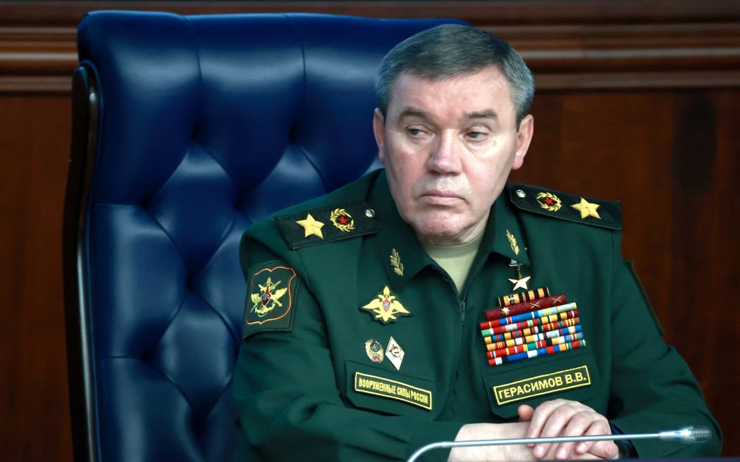 File photo. Russia's army Chief of General Staff Valery Gerasimov attends an expanded meeting of the Russian Defence Ministry Board at the National Defence Control Centre in Moscow, on 21 December 2022.