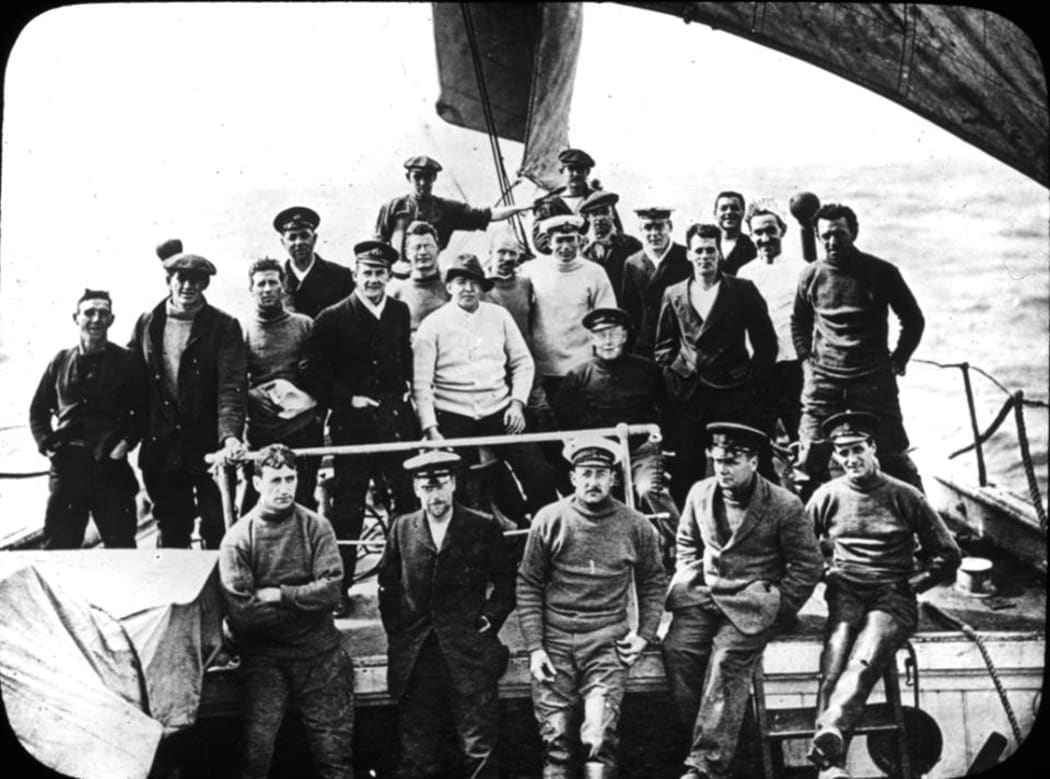 Shackleton's crew taken by the expedition photographer Frank Hurley.