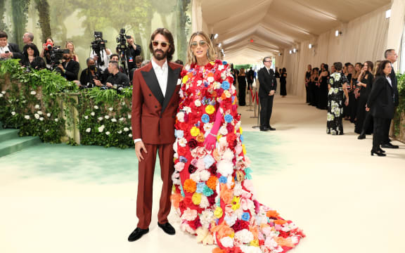 NEW YORK, NEW YORK - MAY 06: (L-R)  Leonardo Maria Del Vecchio and Jessica Serfaty attend The 2024 Met Gala Celebrating "Sleeping Beauties: Reawakening Fashion" at The Metropolitan Museum of Art on May 06, 2024 in New York City. (Photo by Dia Dipasupil/Getty Images)