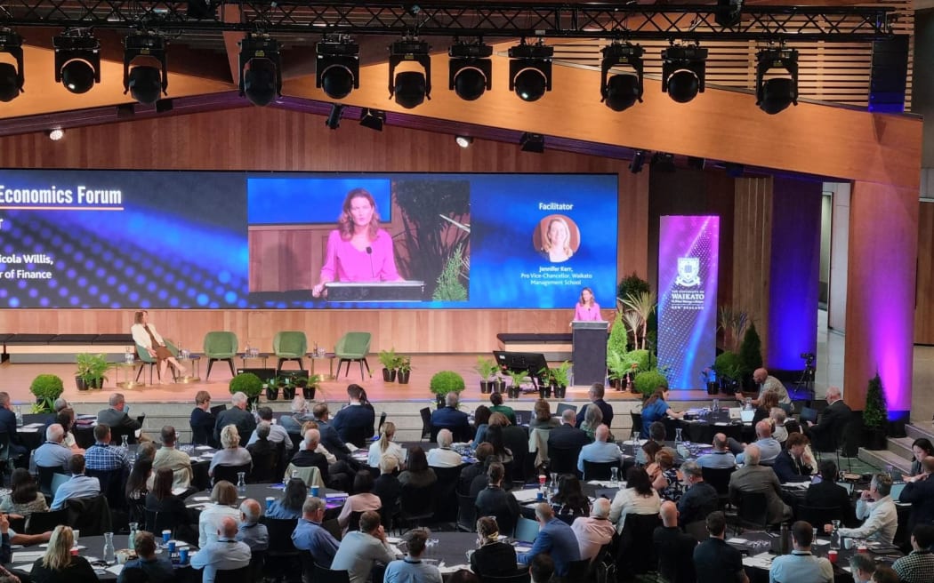 Finance Minister Nicola Willis at Economic Forum at the University of Waikato on 12 February 2026.