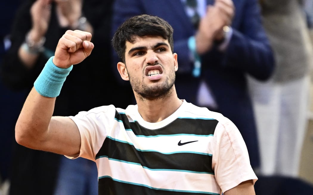 Spain's Carlos Alcaraz in the 2025 French Open.