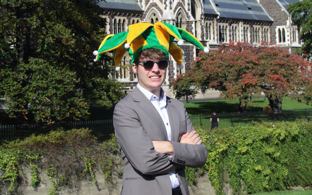 Flynn Nisvett, who says if he becomes mayor he'd rather be called 'King of Dunedin'.