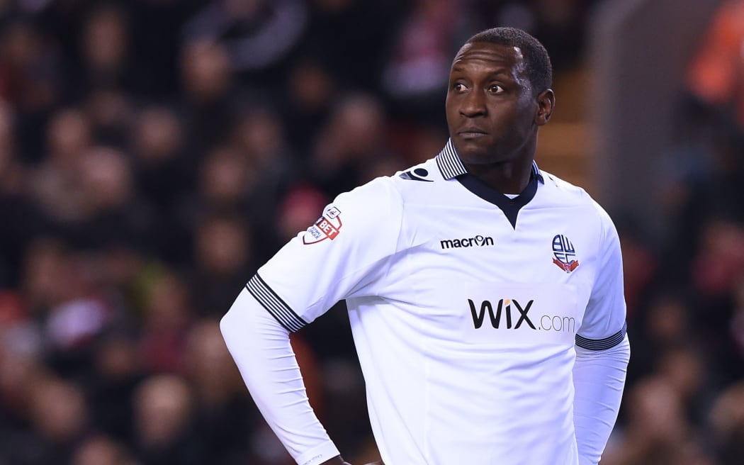 Bolton's English striker Emile Heskey looks on during the FA Cup fourth round match between Liverpool and Bolton Wanderers at Anfield