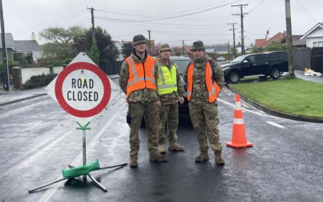 Soldiers supervising a cordon in Hargest Crescent, St Kilda, on Saturday morning, 5 October, 2024.