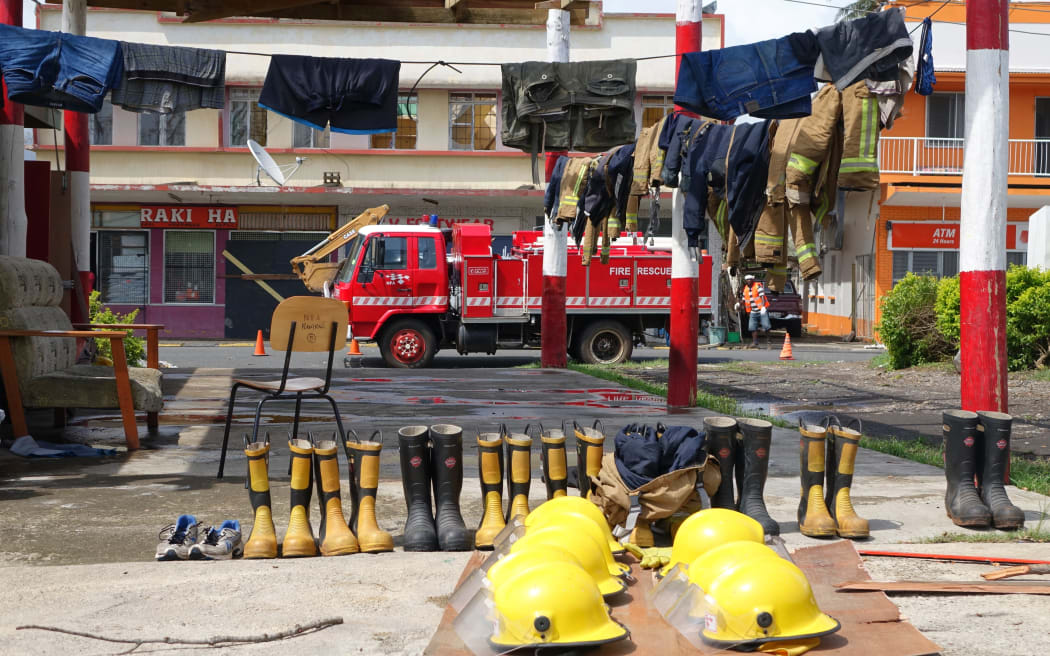 Drying day at the Rakiraki fire station in Fiji