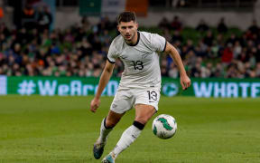 New Zealand’s Libby Cacace in action against Republic of Ireland, 2023.
