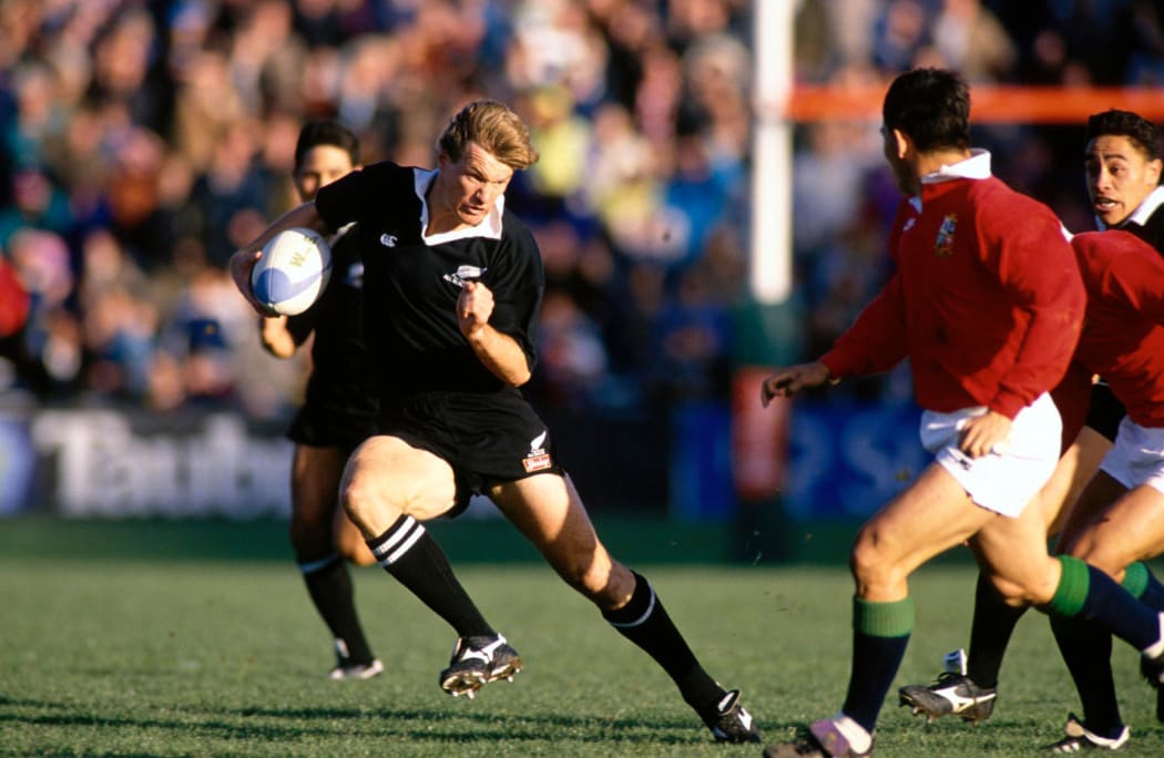 All Black legend John Kirwan in action against the Lions during the 1993 tour.