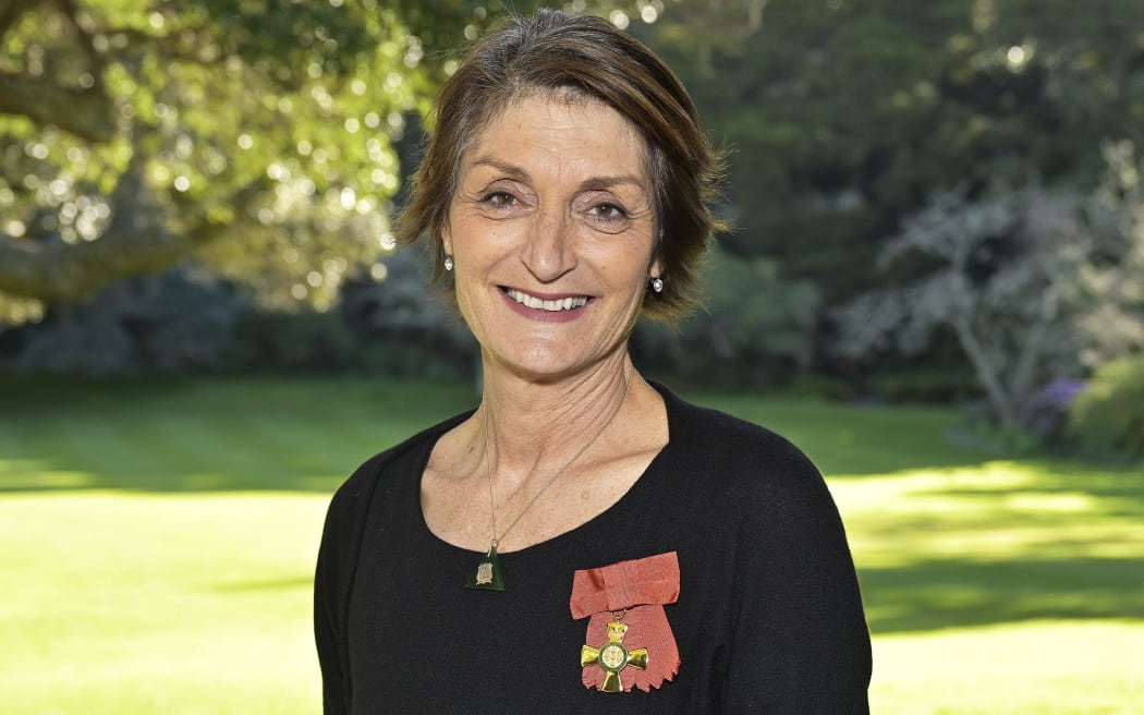 Margaret Forsyth at Government House in Auckland after being awarded the NZOM.
