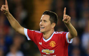Ander Herrera of Manchester United celebrates scoring a goal.