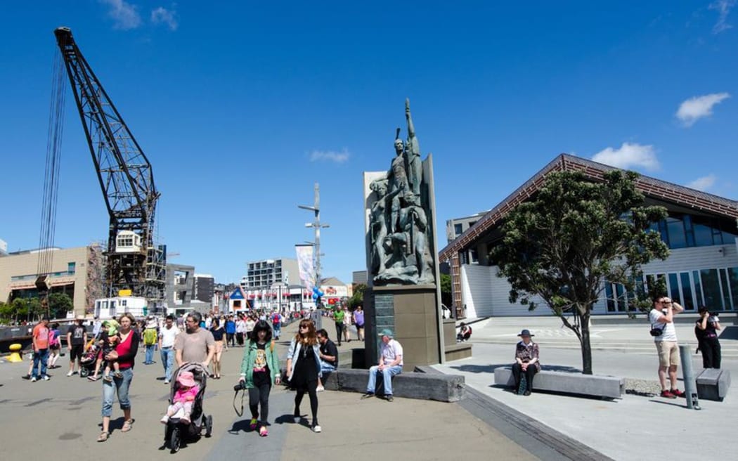 A pedestrian area along Wellington's waterfront.