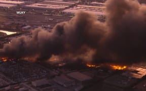A UPS MD-11 plane crashed near the Louisville, Kentucky, airport, according to preliminary information, a source says.
Mandatory Credit:	WLKY via CNN Newsource