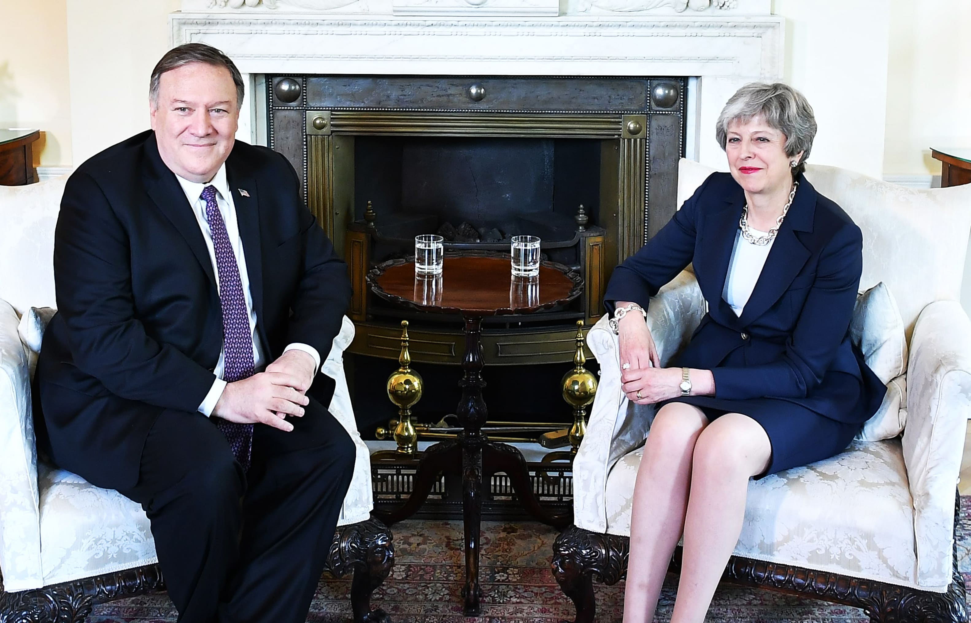 US Secretary of State Mike Pompeo meets with Britain's Prime Minister Theresa May at 10 Downing Street.