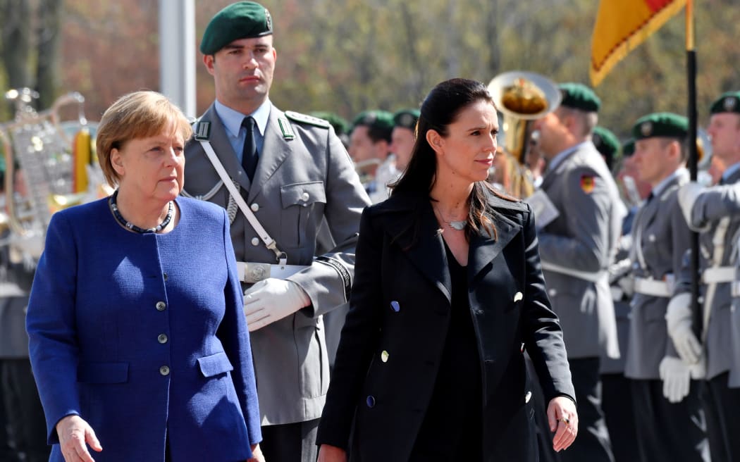 German Chancellor Angela Merkel and New Zealand's Prime Minister Jacinda Ardern.