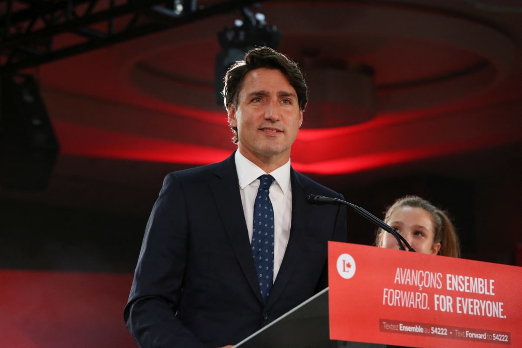 Canada's Prime Minister and Liberal Party Leader Justin Trudeau delivers his victory speech