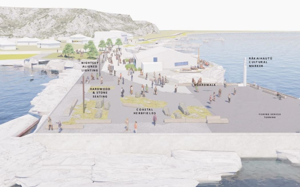 An artist’s impression of what the completed redevelopment of Kaikōura’s Wakatu Quay could look like.