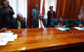 The Minister of Internal Affairs, Rick Tchamako Mahe, signed an Order increasing the Minimum Wage to VT300 per hour, marking an a 36 percent increase from the previous amount. 9 May 2023.