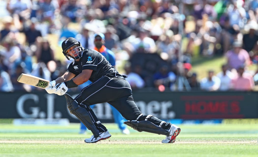 Ross Taylor plays a reverse shoot.