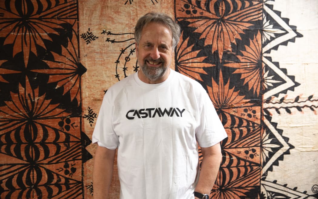 Jim Mora in his Castaway t-shirt for NZ music t-shirt day 2024