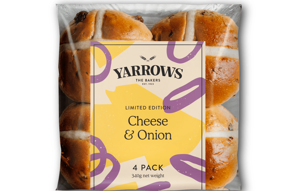 Yarrows Hot Cross Buns with Cheese and Onion