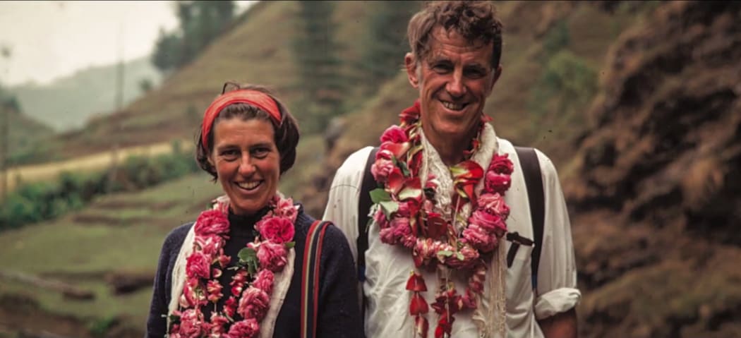 Edmund Hillary and his first wife Louise