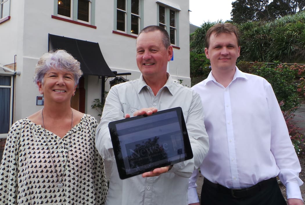 The founders of new Tauranga-based local news service Newsie: Claire Rogers, Brian Rogers and Jay Burston.