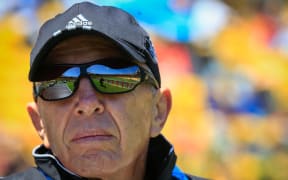 All Blacks Sevens coach Sir Gordon Tietjens watches on in Wellington