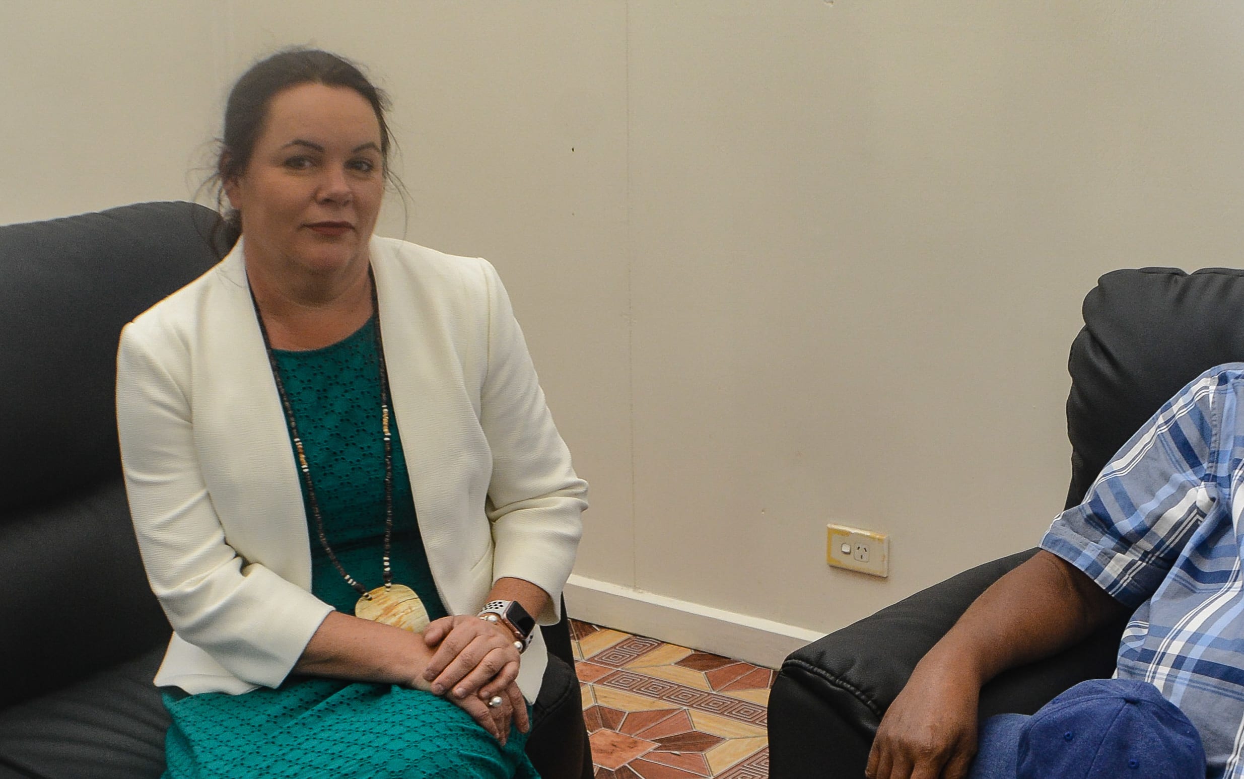 The CEO of PNG Power, Carolyn Blacklock, with Bougainville's President, John Momis