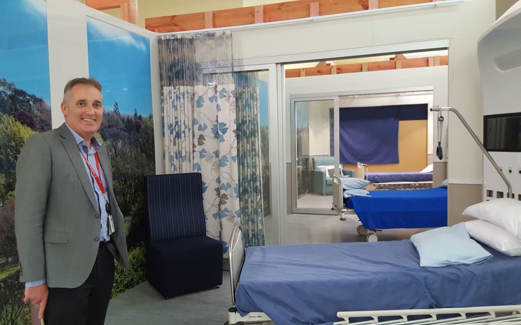 Richard Hamilton, the Canterbury District Health Board's development manager, in one of the mock up wards at the Design Lab.
